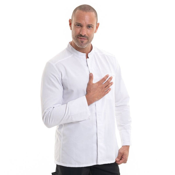 White Breathable Long Sleeve Chef Coat Abax - ROBUR -  by Robur | MANELLI``