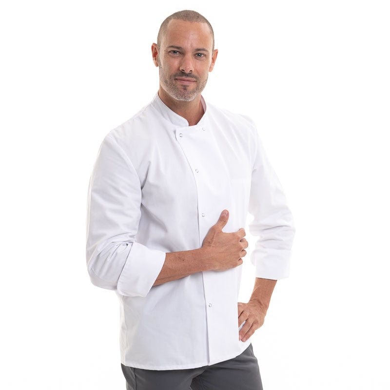 White Chef Coat Long Sleeve Inox - ROBUR -  by Robur | MANELLI``