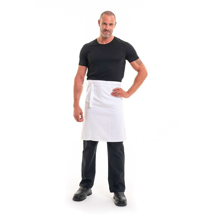 White Half Chef Apron Coton 23.62 inch - ROBUR -  by Robur | MANELLI``