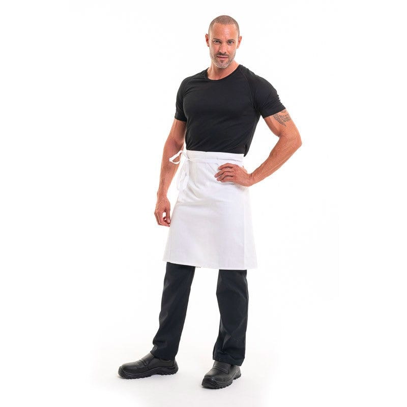 White Half Chef Apron Coton 23.62 inch - ROBUR -  by Robur | MANELLI``