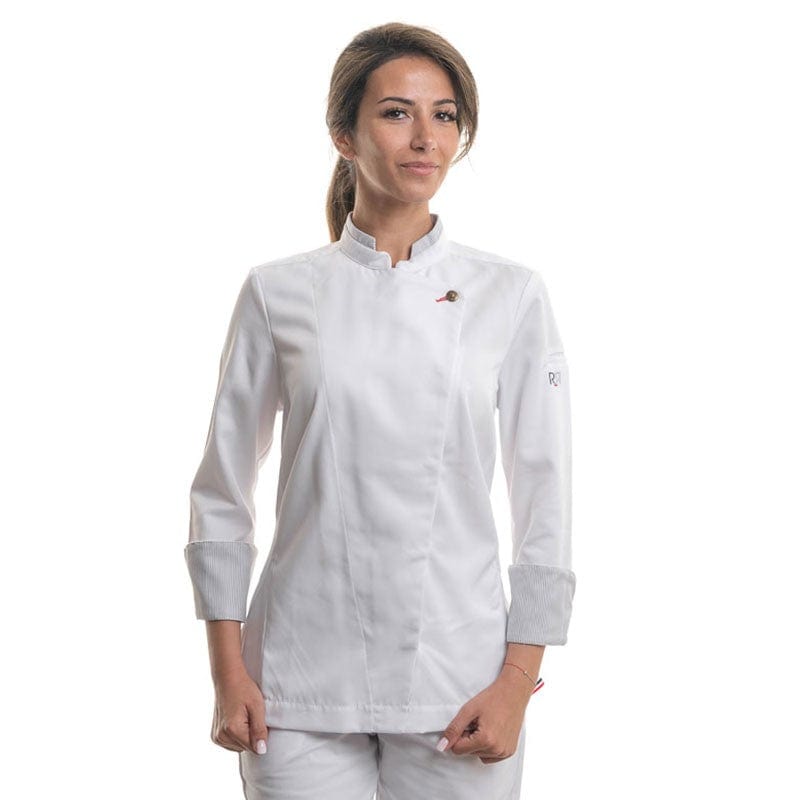 White Long Sleeve Kitchen Coat - LEONIE - ROBUR -  by Robur | MANELLI``