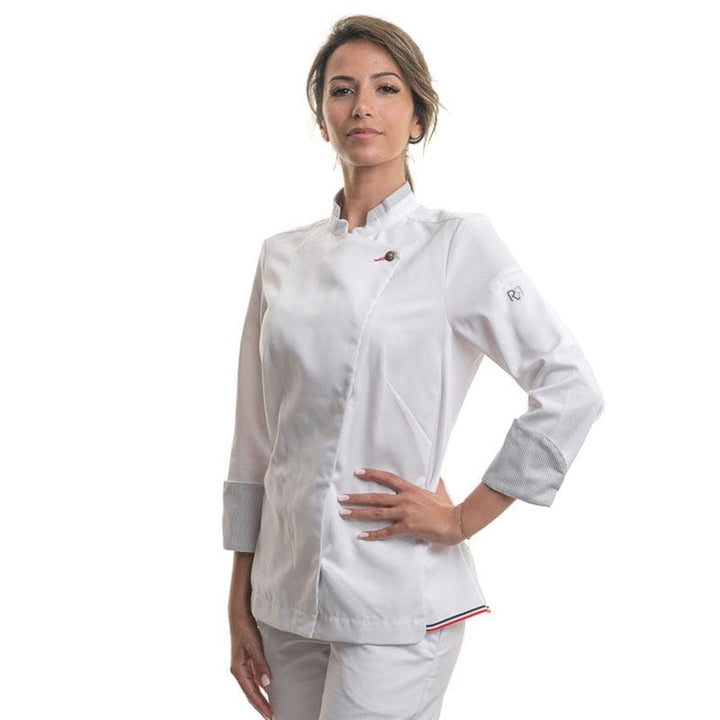 White Long Sleeve Kitchen Coat - LEONIE - ROBUR -  by Robur | MANELLI``