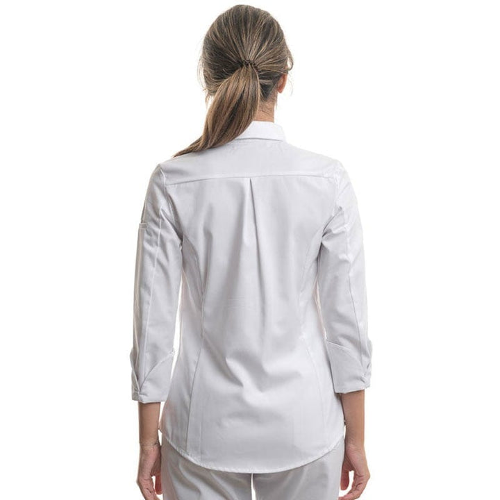 White Long Sleeve Kitchen Coat - LEONIE - ROBUR -  by Robur | MANELLI``