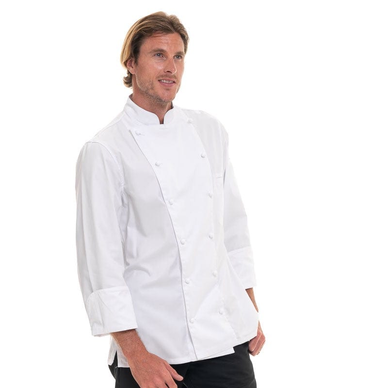 White Long Sleeve Kitchen Coat Soft cotton Monblanc - ROBUR -  by Robur | MANELLI``