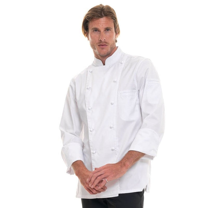 White Long Sleeve Kitchen Coat Soft cotton Monblanc - ROBUR -  by Robur | MANELLI``