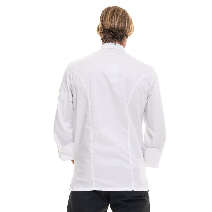 White Long Sleeve Kitchen Coat Soft cotton Monblanc - ROBUR -  by Robur | MANELLI``