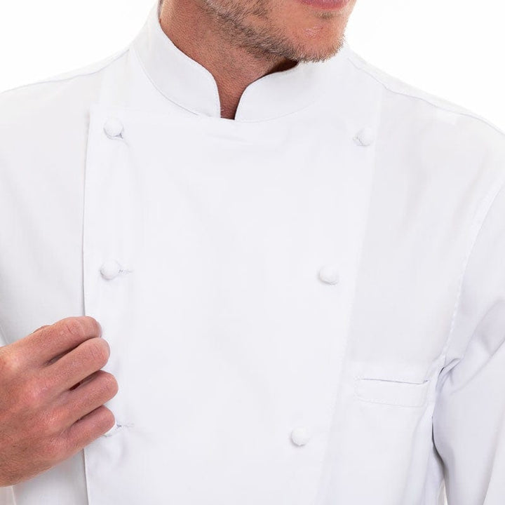 White Long Sleeve Kitchen Coat Soft cotton Monblanc - ROBUR -  by Robur | MANELLI``