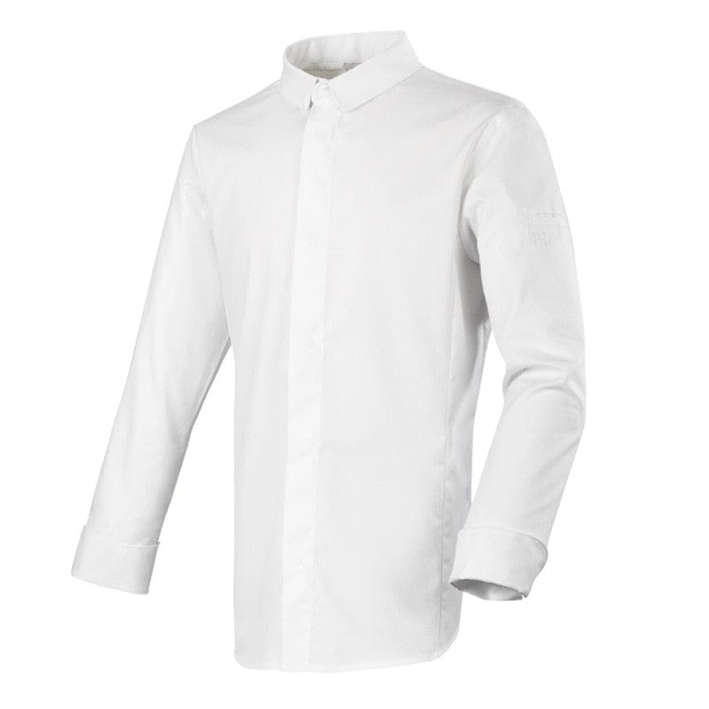 White Long Sleeve Shirt Style Kitchen Coat Figari - ROBUR -  by Robur | MANELLI``