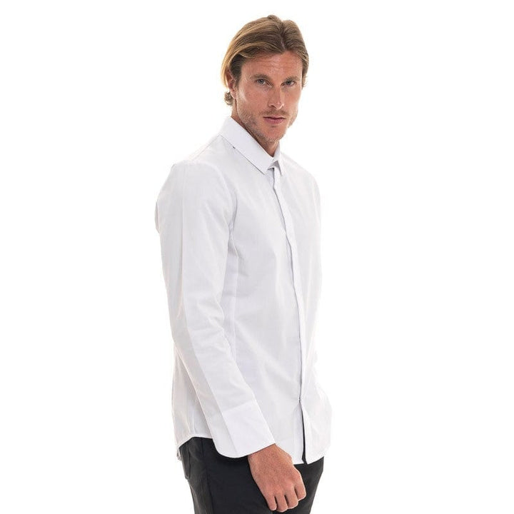 White Long Sleeve Shirt Style Kitchen Coat Figari - ROBUR -  by Robur | MANELLI``