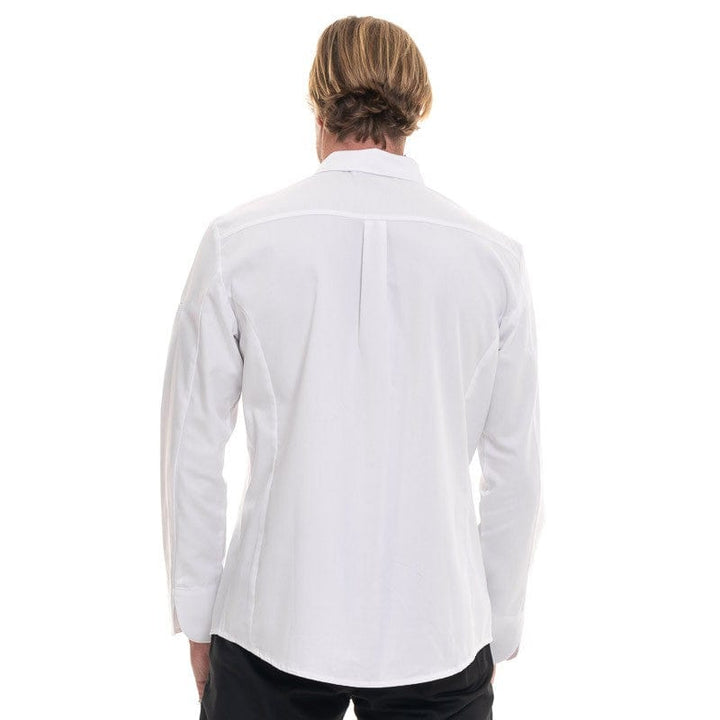 White Long Sleeve Shirt Style Kitchen Coat Figari - ROBUR -  by Robur | MANELLI``