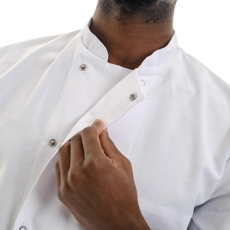 White Short Sleeve Chef Coat Madras - ROBUR -  by Robur | MANELLI``