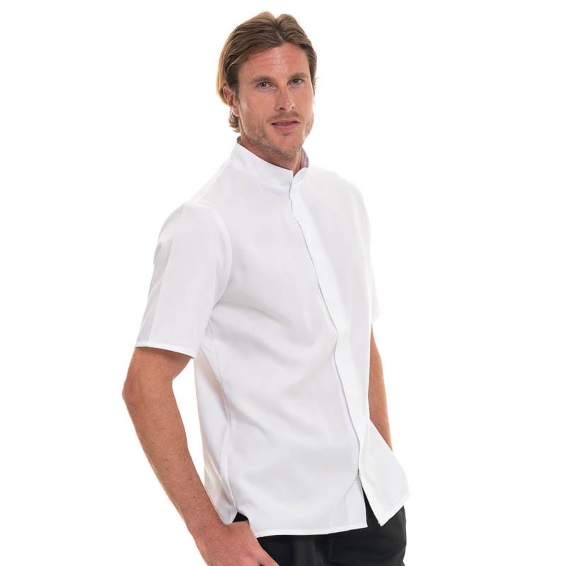 White Short Sleeve Kitchen Coat Balsa - ROBUR -  by Robur | MANELLI``