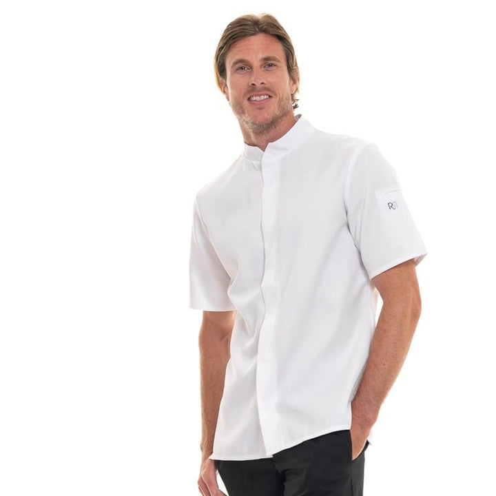 White Short Sleeve Kitchen Coat Balsa - ROBUR -  by Robur | MANELLI``