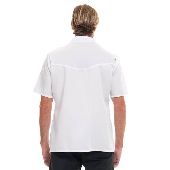 White Short Sleeve Kitchen Coat Balsa - ROBUR -  by Robur | MANELLI``