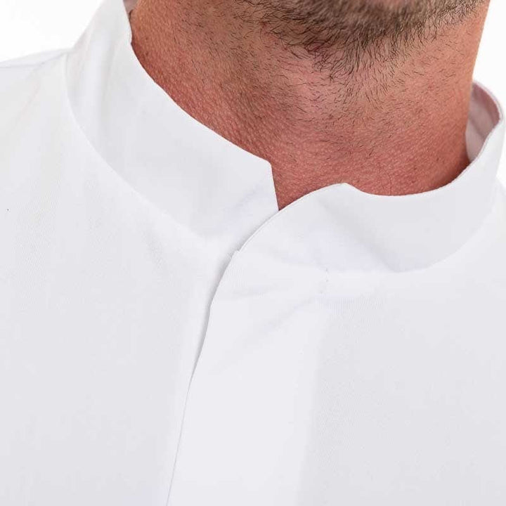 White Short Sleeve Kitchen Coat Balsa - ROBUR -  by Robur | MANELLI``