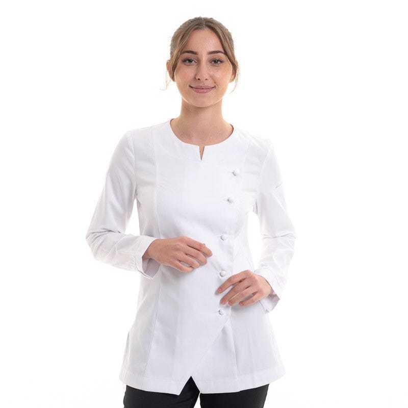 White Women's Kitchen Coat Valloire Cotton - ROBUR -  by Robur | MANELLI``