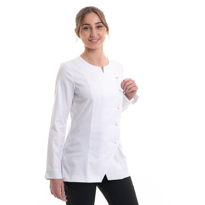 White Women's Kitchen Coat Valloire Cotton - ROBUR -  by Robur | MANELLI``