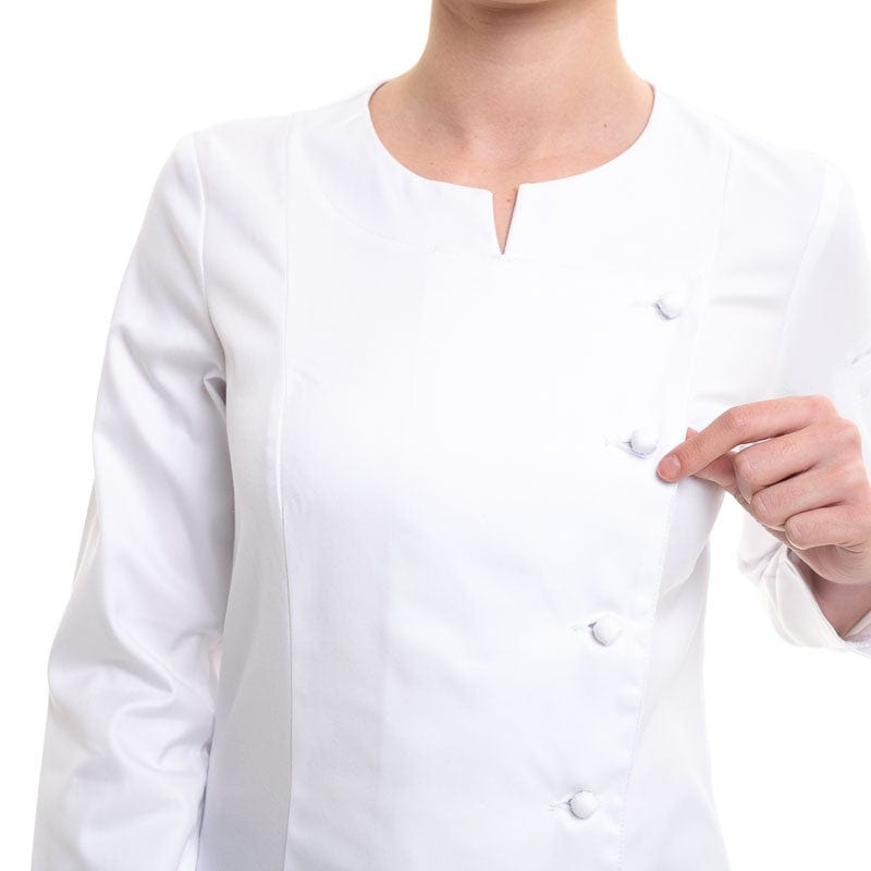 White Women's Kitchen Coat Valloire Cotton - ROBUR -  by Robur | MANELLI``