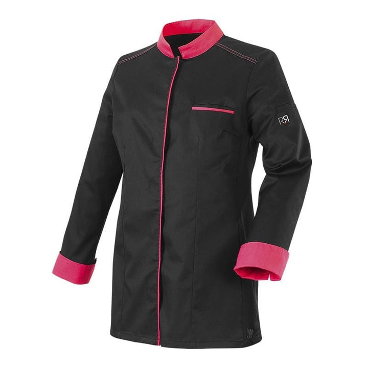 Women's Black/Fuchsia Long Sleeve Kitchen Coat Elbax - ROBUR -  by Robur | MANELLI``