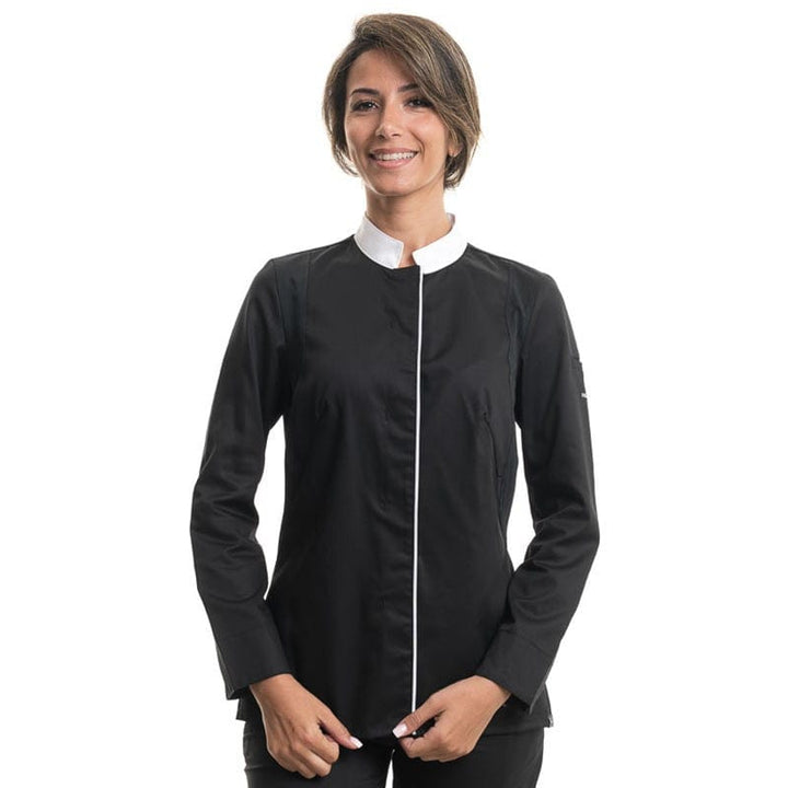 Women's Black Long Sleeve Kitchen Coat - ELIZE ROBUR -  by Robur | MANELLI``