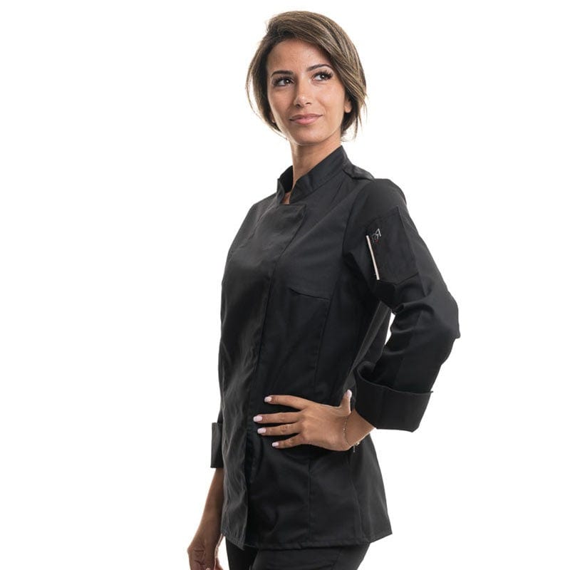 Women's Long Sleeve Black Kitchen Coat Unera - ROBUR -  by Robur | MANELLI``