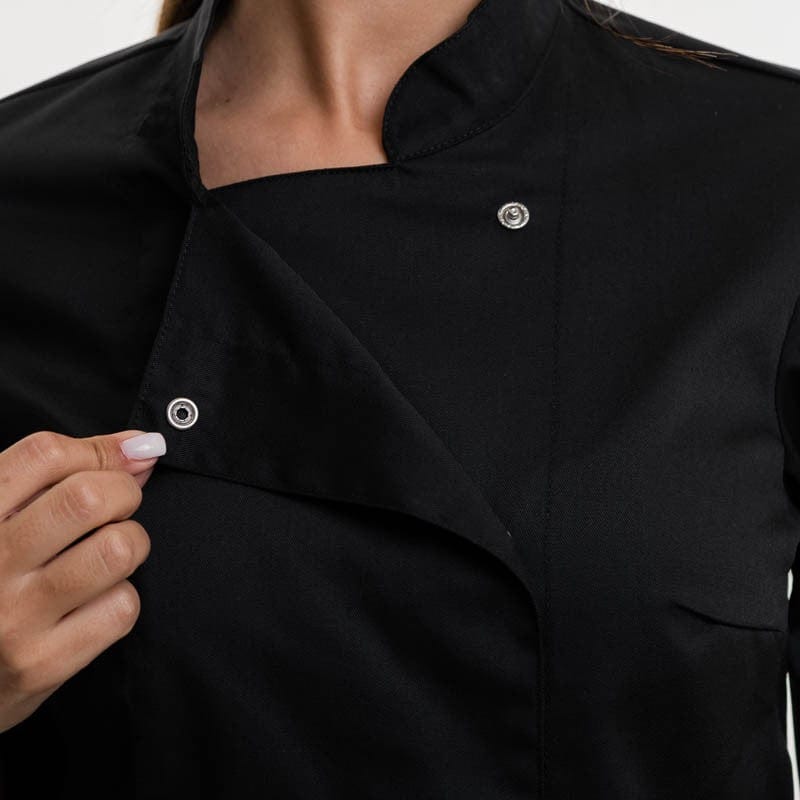 Women's Long Sleeve Black Kitchen Coat Unera - ROBUR -  by Robur | MANELLI``