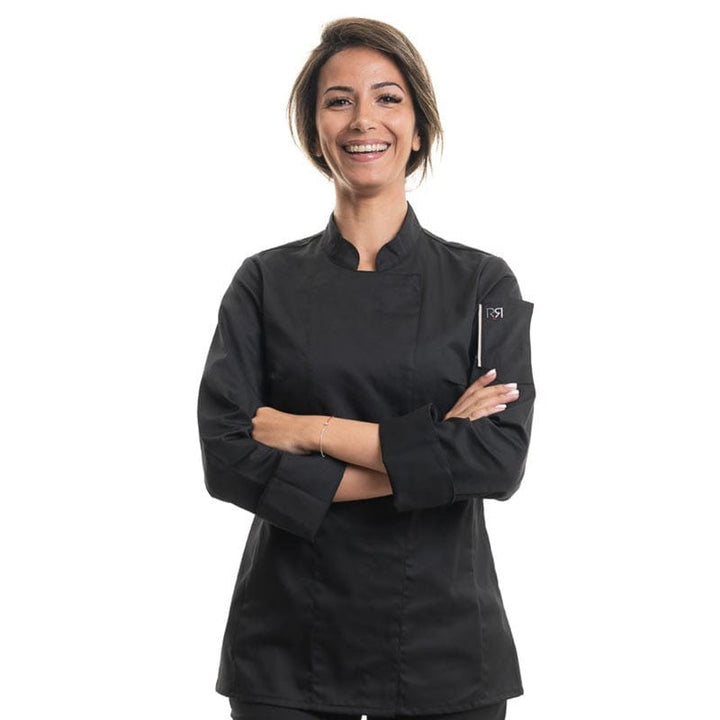 Women's Long Sleeve Black Kitchen Coat Unera - ROBUR -  by Robur | MANELLI``