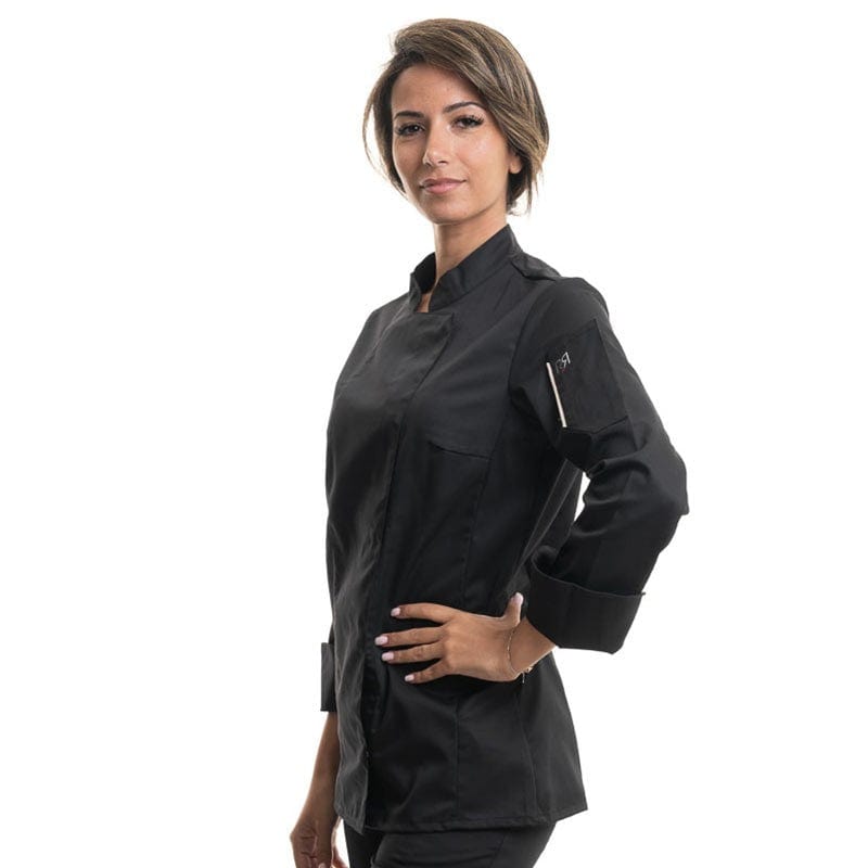 Women's Long Sleeve Black Kitchen Coat Unera - ROBUR -  by Robur | MANELLI``