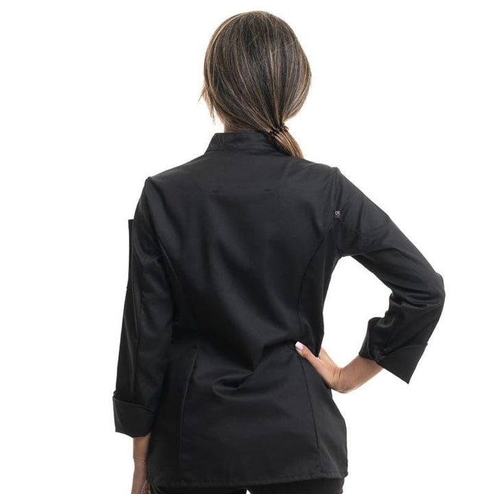 Women's Long Sleeve Black Kitchen Coat Unera - ROBUR -  by Robur | MANELLI``