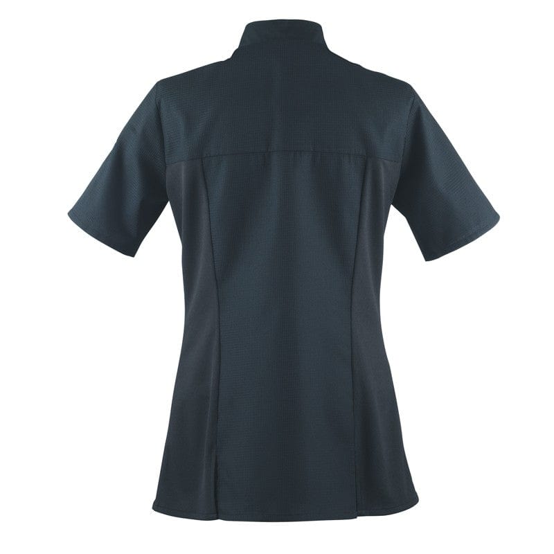 Women's Short Sleeves Black Kitchen Coat - Abella - ROBUR -  by Robur | MANELLI``