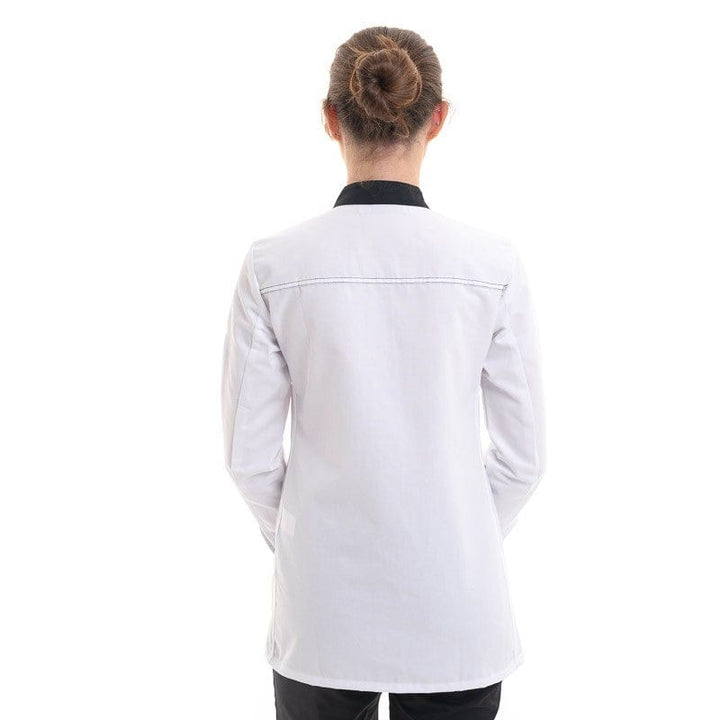 Women's White and Black Long Sleeve Kitchen Coat - ELBAX - ROBUR -  by Robur | MANELLI``