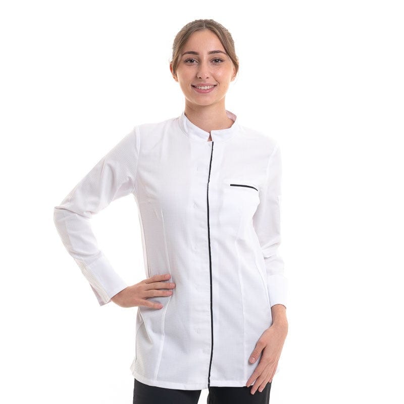 Women's White Long Sleeve Chef's Coat Ekira- ROBUR -  by Robur | MANELLI``