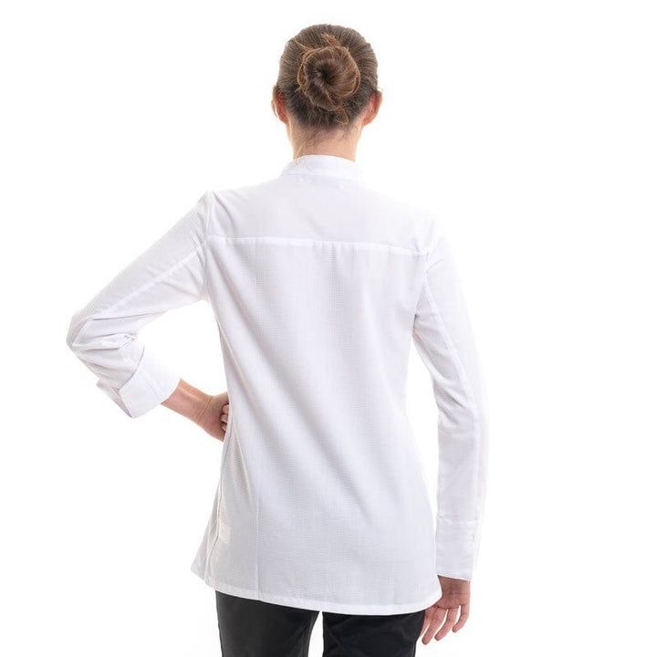 Women's White Long Sleeve Chef's Coat Ekira- ROBUR -  by Robur | MANELLI``