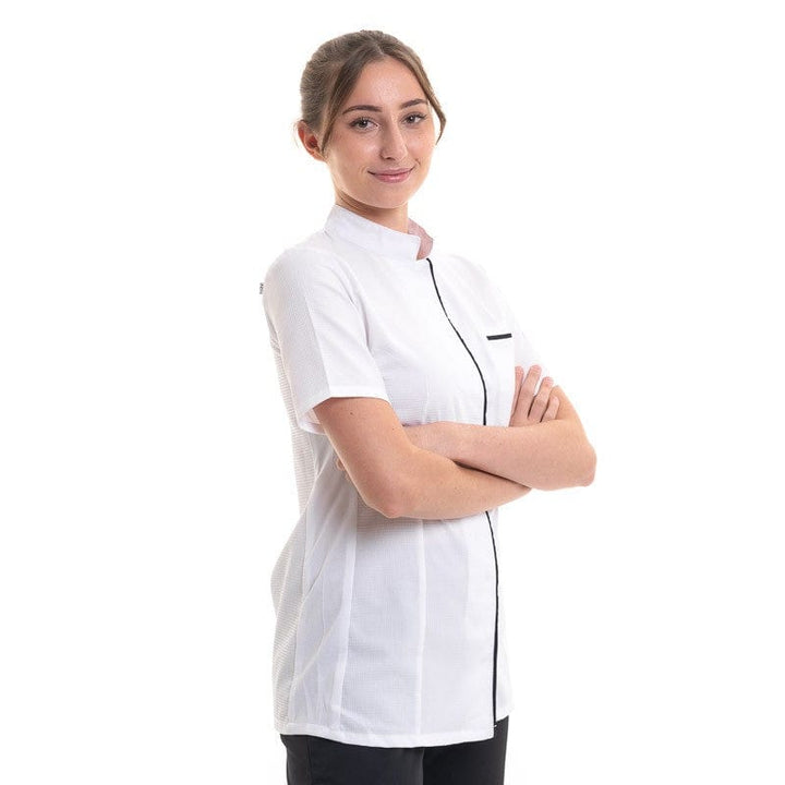 Women's White Long Sleeve Chef's Coat Ekira- ROBUR -  by Robur | MANELLI``