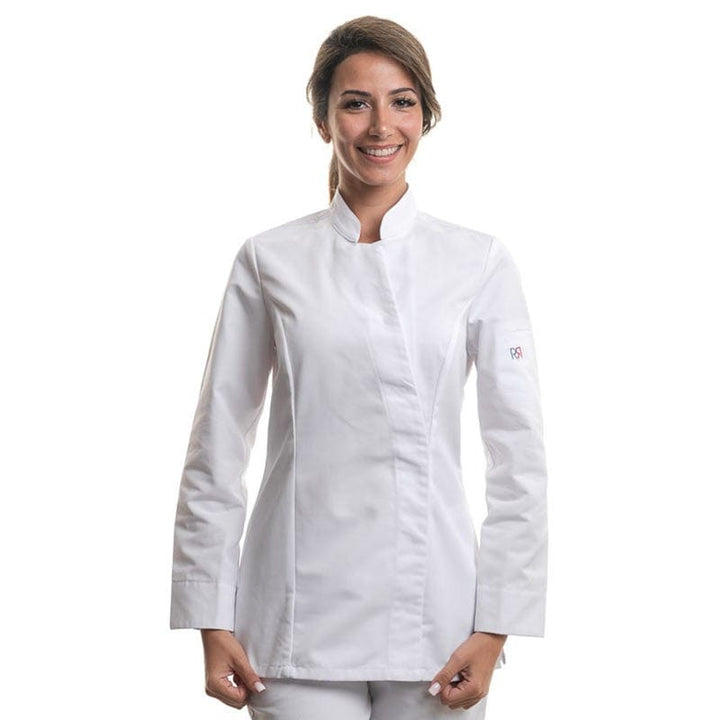 Women's White Long Sleeve Kitchen Coat Alpilles - ROBUR -  by Robur | MANELLI``