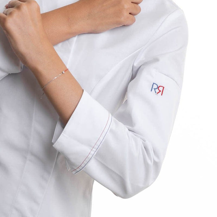 Women's White Long Sleeve Kitchen Coat Alpilles - ROBUR -  by Robur | MANELLI``