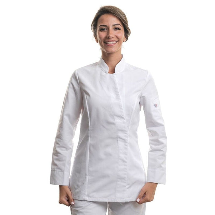 Women's White Long Sleeve Kitchen Coat Alpilles - ROBUR -  by Robur | MANELLI``