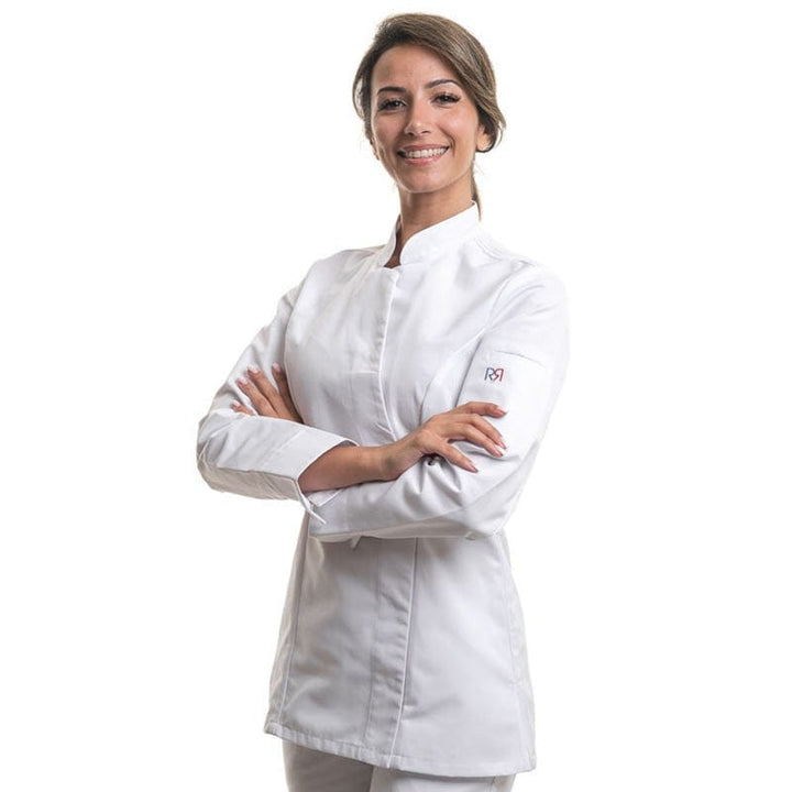 Women's White Long Sleeve Kitchen Coat Alpilles - ROBUR -  by Robur | MANELLI``