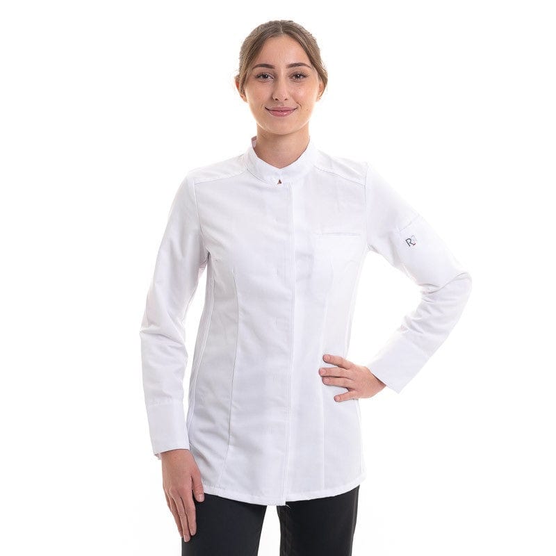 Women's White Long Sleeve Kitchen Coat - ELBAX - ROBUR -  by Robur | MANELLI``