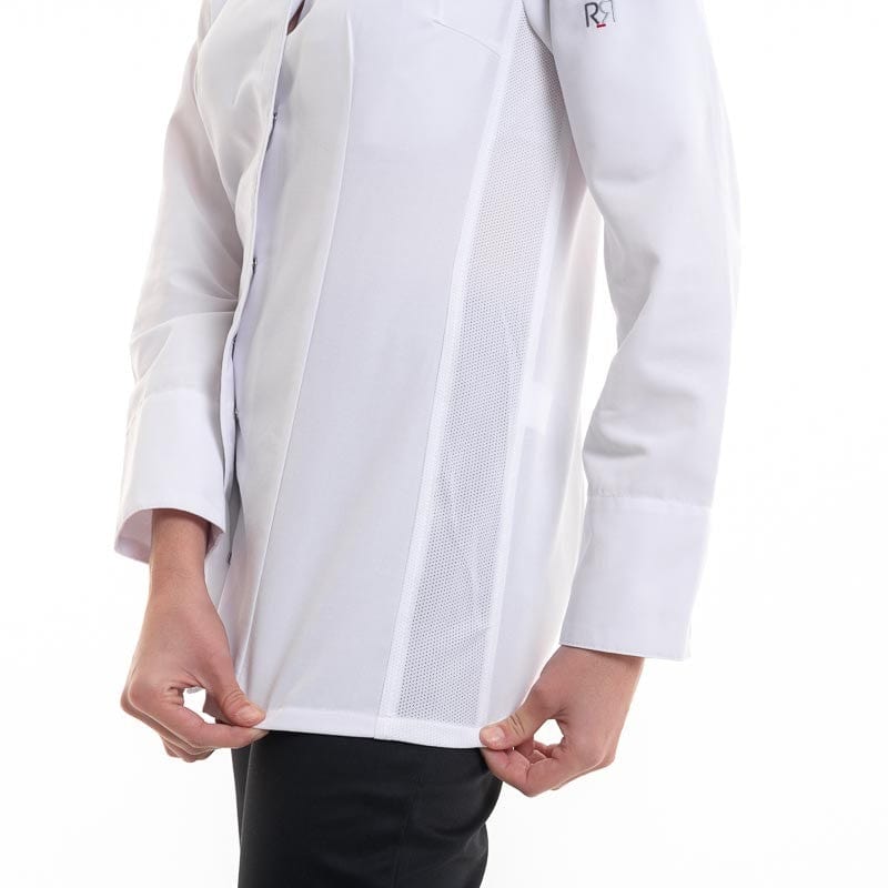 Women's White Long Sleeve Kitchen Coat - ELBAX - ROBUR -  by Robur | MANELLI``