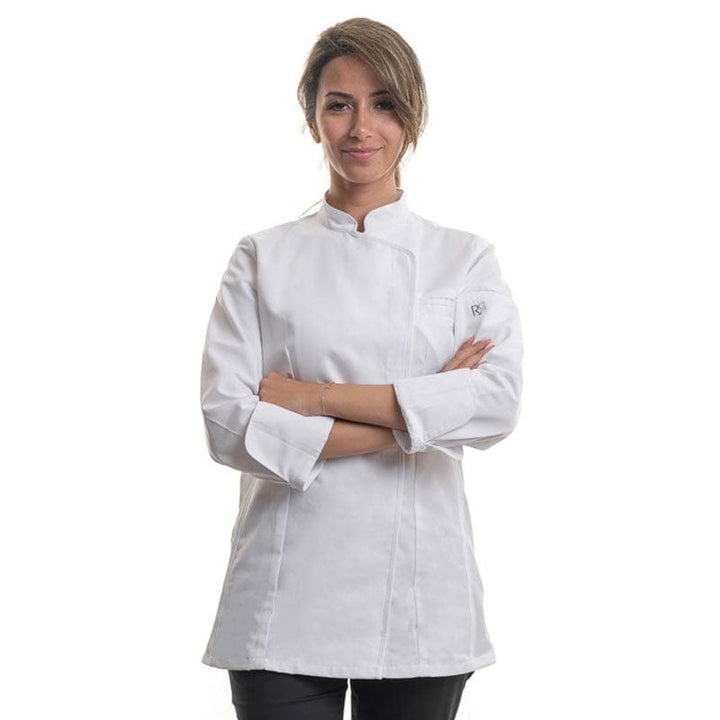 Women's White Long Sleeve Kitchen Coat Expression - ROBUR -  by Robur | MANELLI``