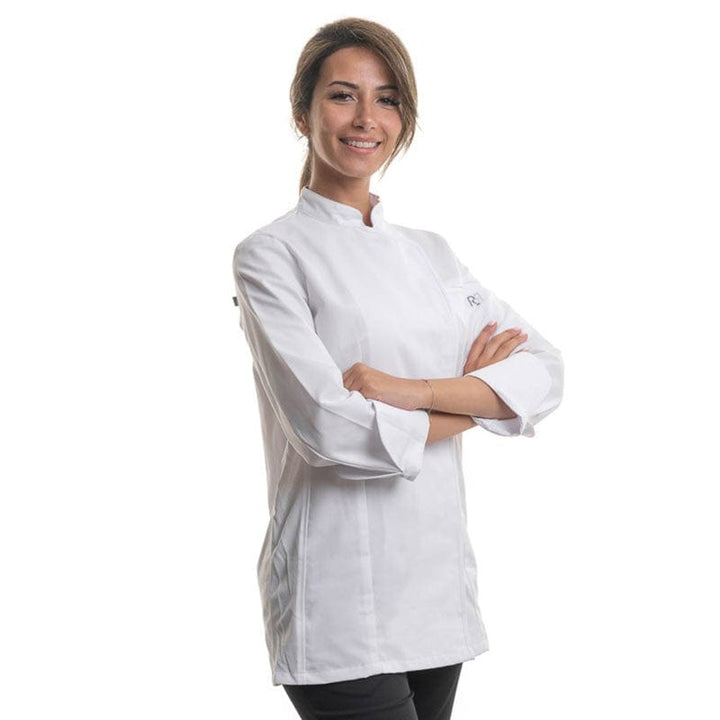 Women's White Long Sleeve Kitchen Coat Expression - ROBUR -  by Robur | MANELLI``