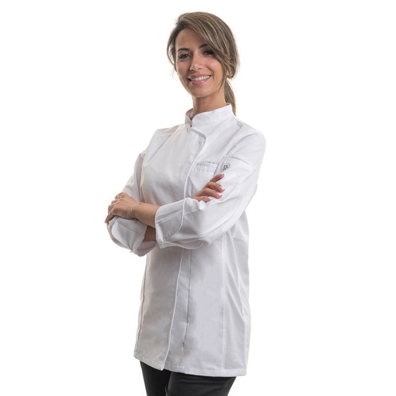 Women's White Long Sleeve Kitchen Coat Expression - ROBUR -  by Robur | MANELLI``