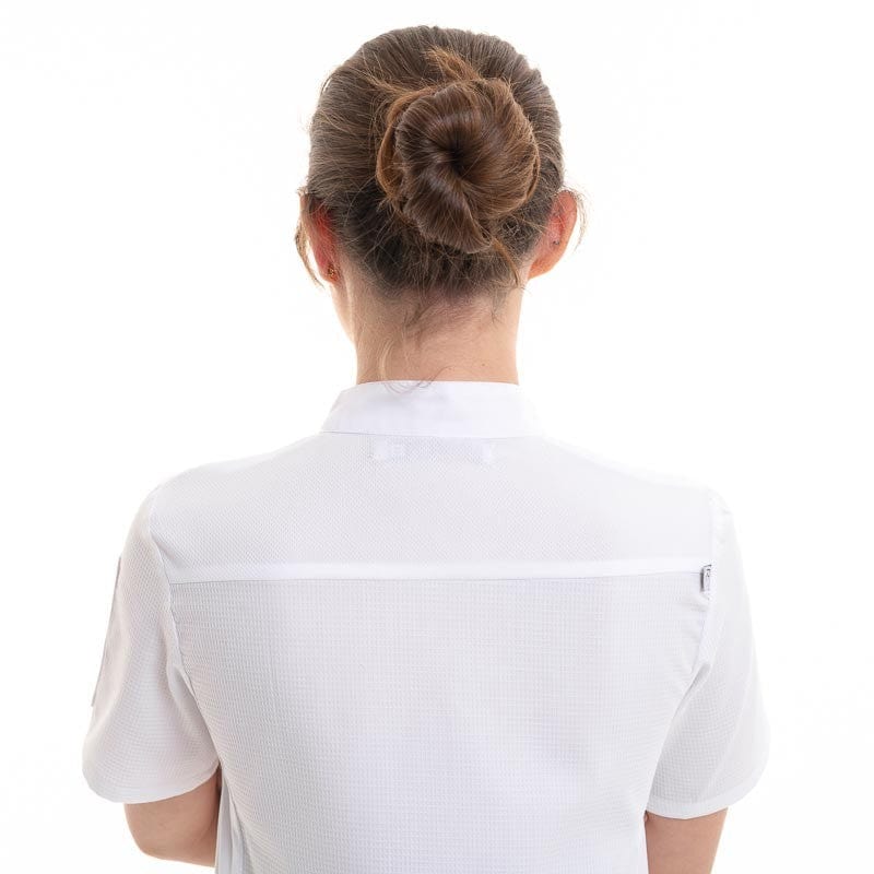 Women's White Short Sleeve Chef's Coat - EKIRA - ROBUR -  by Robur | MANELLI``