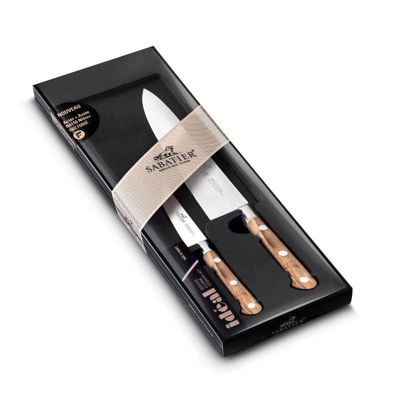 Set Of 2 Office Knives 3.94 inch + Kitchen 7.87 inch Provençao - SABATIER -  by Sabatier | MANELLI``