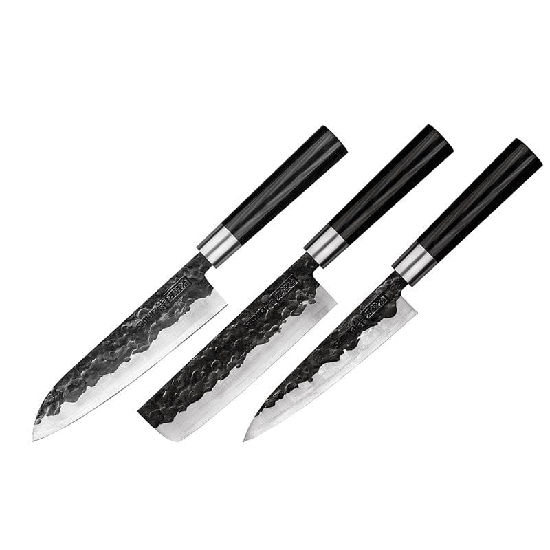 Set of 3 Blacksmith Knives Utility Santoku Nakiri - SAMURA -  by Samura | MANELLI``