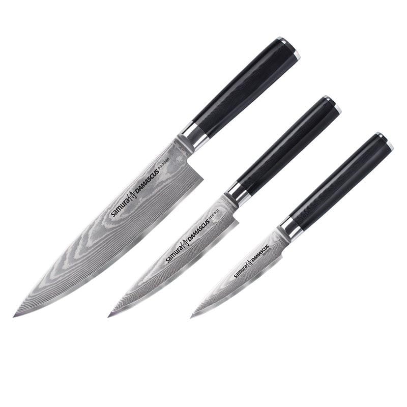 Set of 3 Knives Chief Utility Paring Damascus - SAMURA -  by Samura | MANELLI``